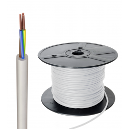 0.75mm² 3 Core PVC Round Flexible Cable (White 3183Y) | © The INTERGAS Shop
