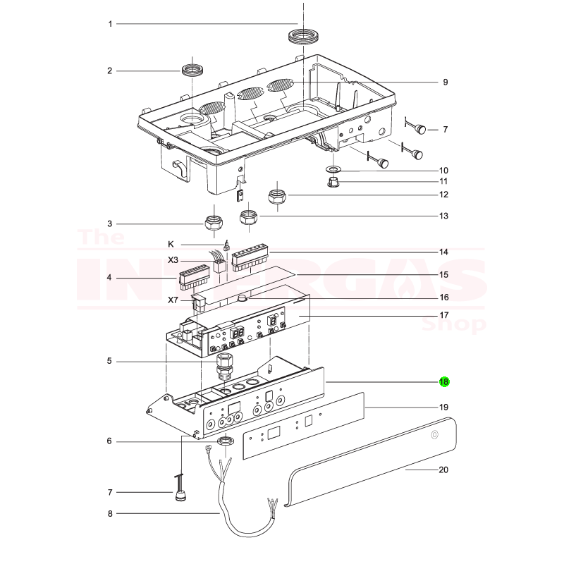 Intergas HRE/ECO RF Boiler Controller Casing (845367)